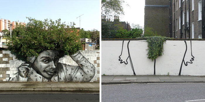 Utcai alkotások, melyek tökéletesen kiegészítik egymást a természettel.