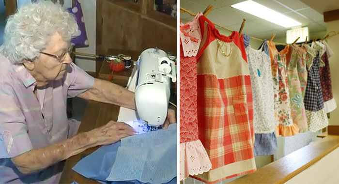 A hét minden napján rászorulóknak varr ruhácskát a 99 éves néni
